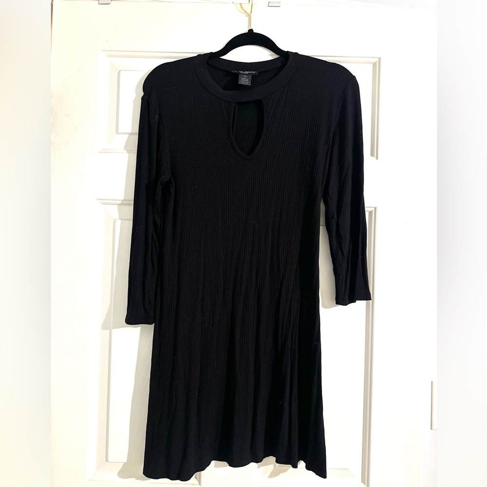 Black Stretchy Long Sleeve Dress